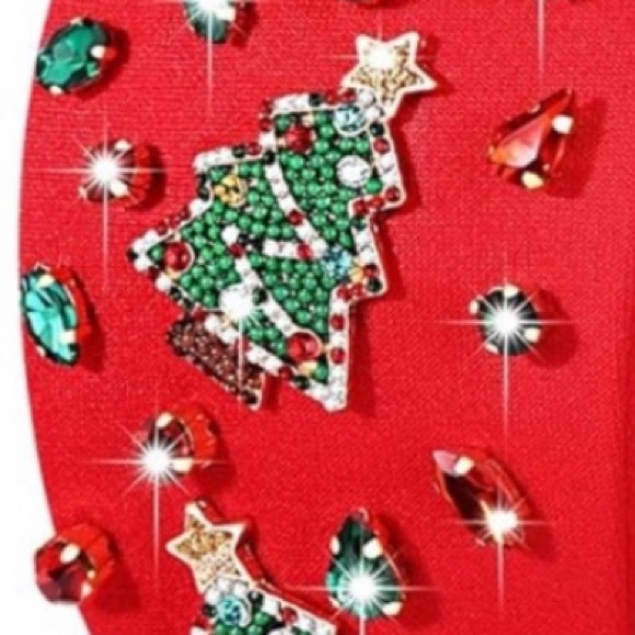 Christmas Headbands Festive Red Headband with Christmas Tree Embellishme… - Picture 6 of 16